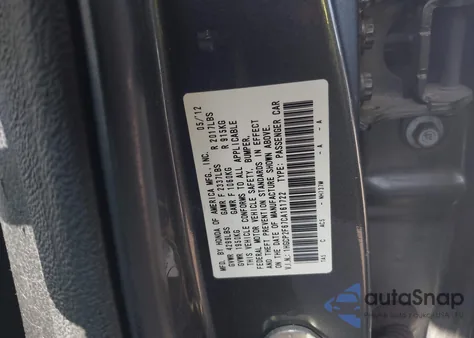 2012 Honda Accord 2.4 Se z USA, uszkodzony, nr VIN 1HGCP2F67CA161722